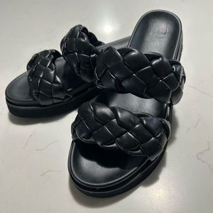 Braided Leather Slides